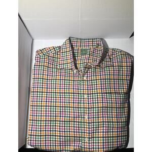 Sid Mashburn Size XL Oxford Button Down Plaid Rainbow